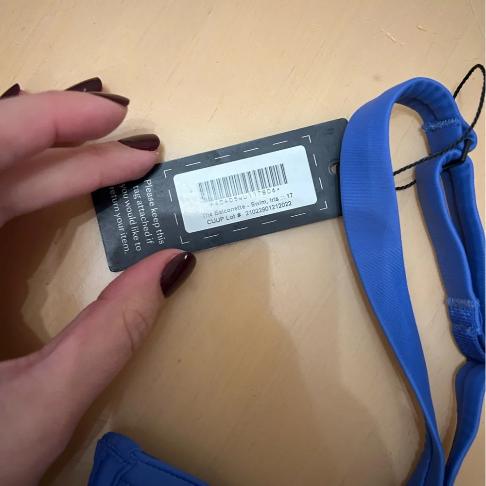 Cuup blue bathing suit 2 tops and one bottom - Picture 2 of 7